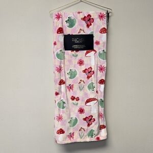 Rachel Roy Frog Mushroom Oversized Plush Throw Blanket Pink Green